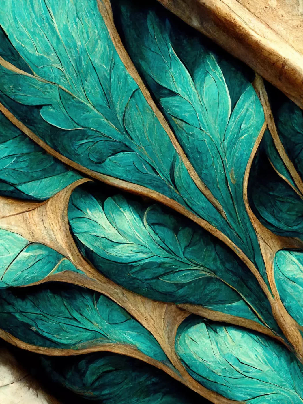 Teal Leaf 5’X6’8’ Fleece (60 X 80 Inch) Backdrop