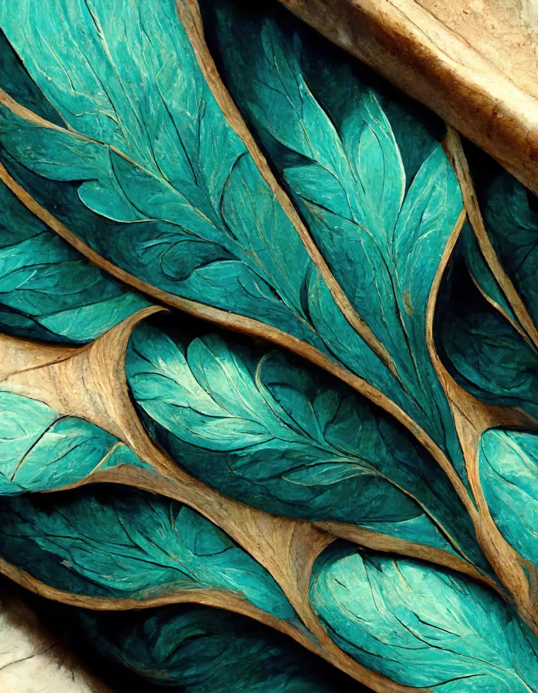 Teal Leaf 6’X8’ Fleece (72 X 96 Inch) Backdrop