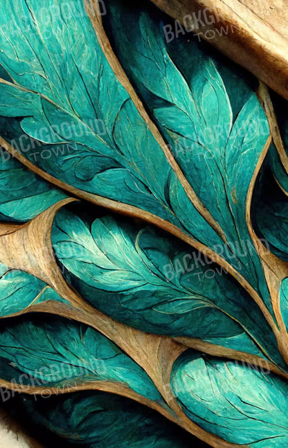 Teal Leaf 8’X12’ Ultracloth (96 X 144 Inch) Backdrop