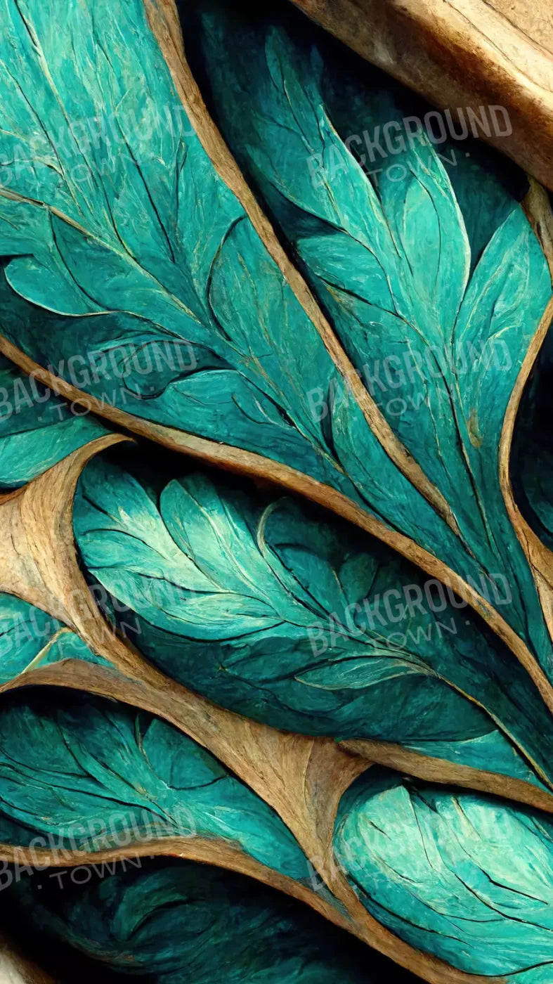 Teal Leaf 8’X14’ Ultracloth (96 X 168 Inch) Backdrop