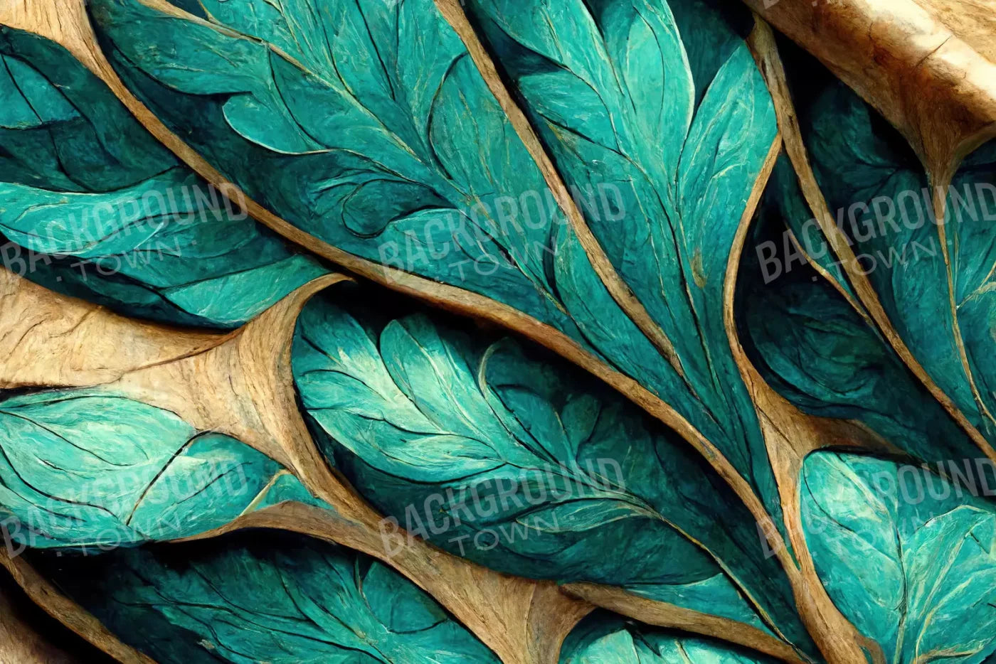 Teal Leaf 8’X5’ Ultracloth (96 X 60 Inch) Backdrop