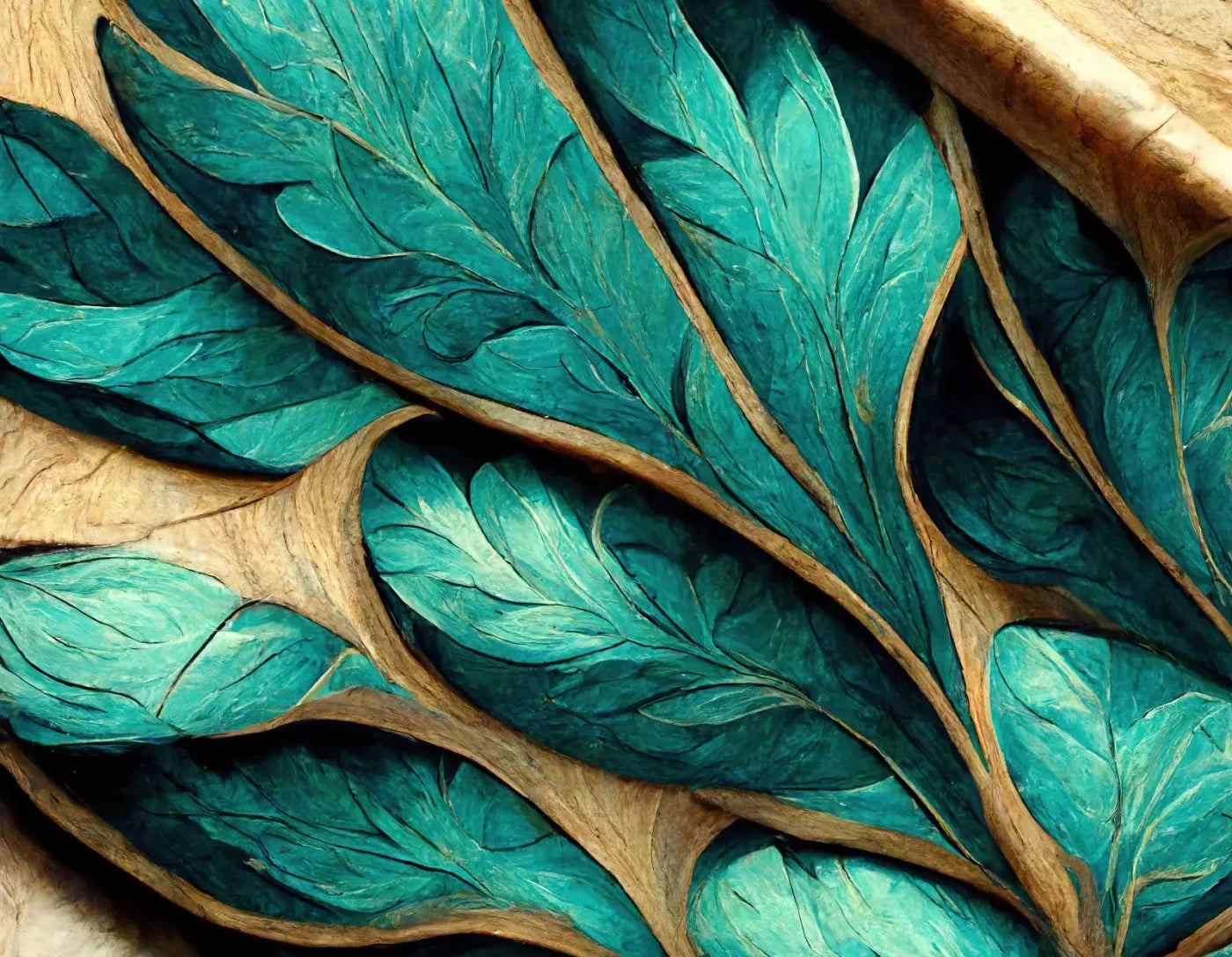 Teal Leaf 8’X6’ Fleece (96 X 72 Inch) Backdrop