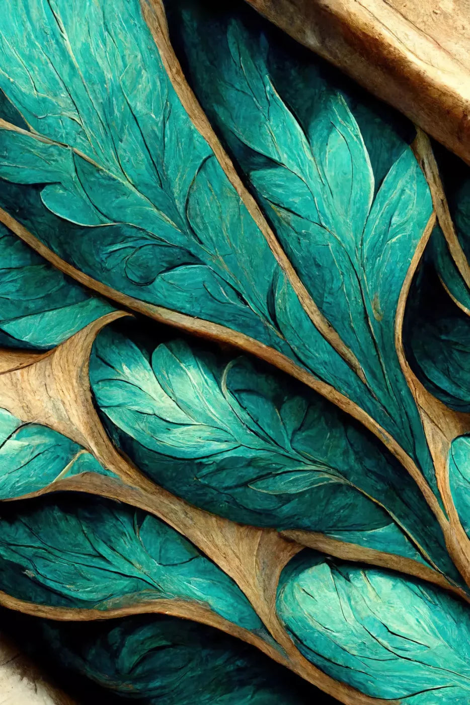 Teal Leaf Backdrop