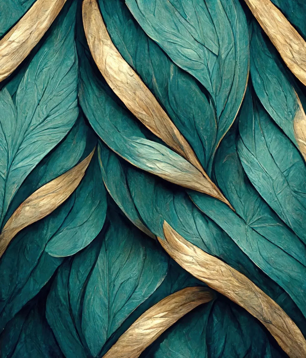 Teal Leaves 10’X12’ Ultracloth (120 X 144 Inch) Backdrop