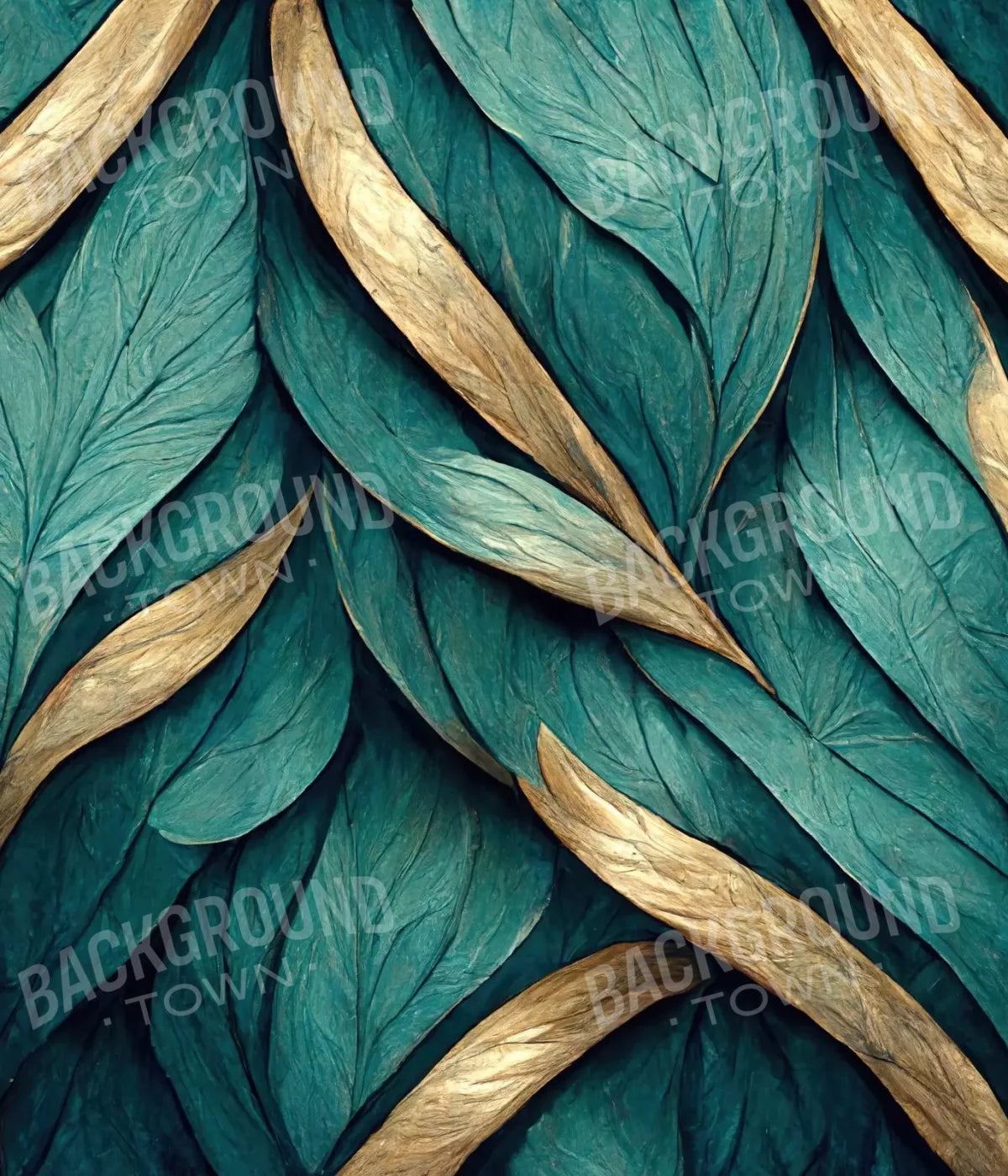 Teal Leaves 10’X12’ Ultracloth (120 X 144 Inch) Backdrop