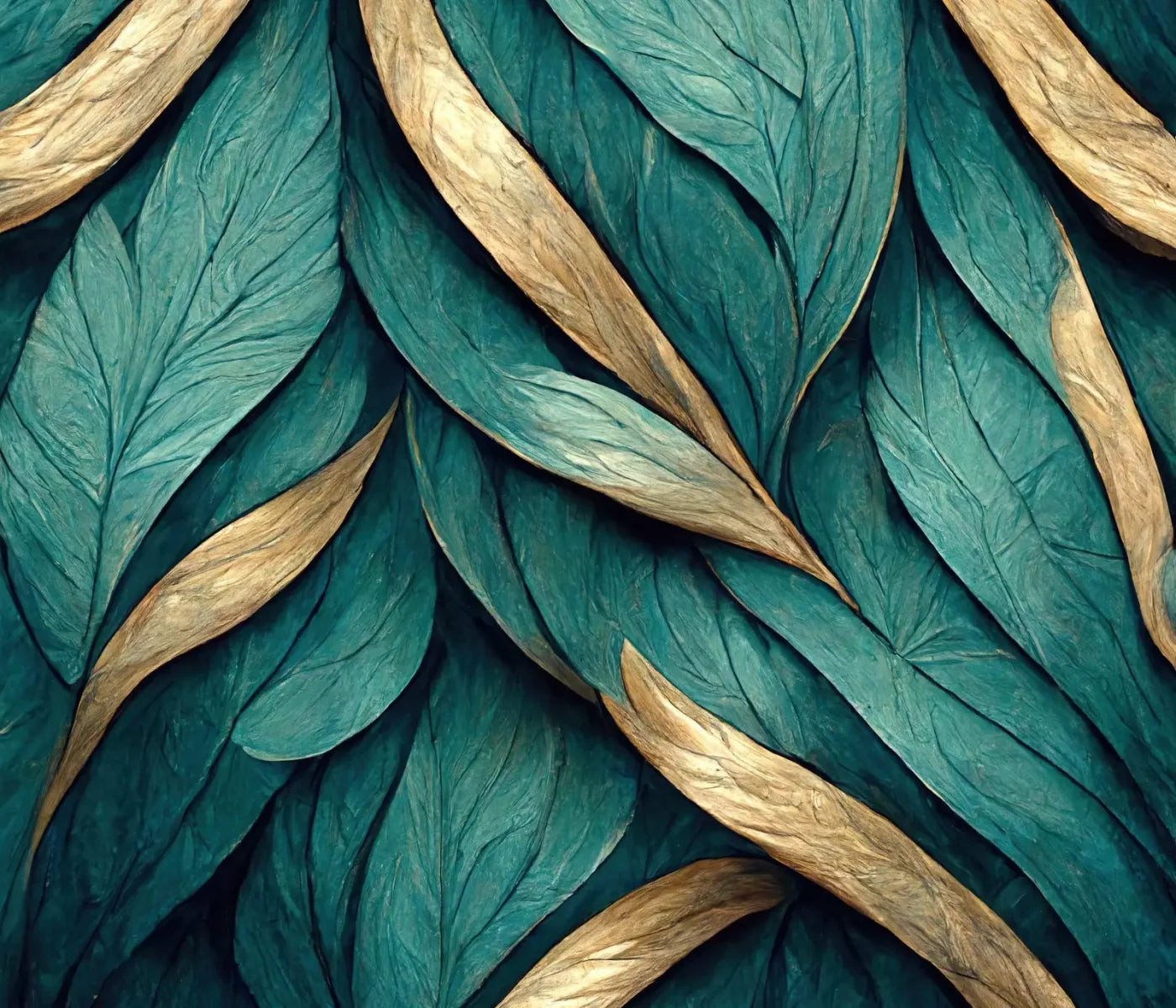 Teal Leaves 12’X10’ Ultracloth (144 X 120 Inch) Backdrop
