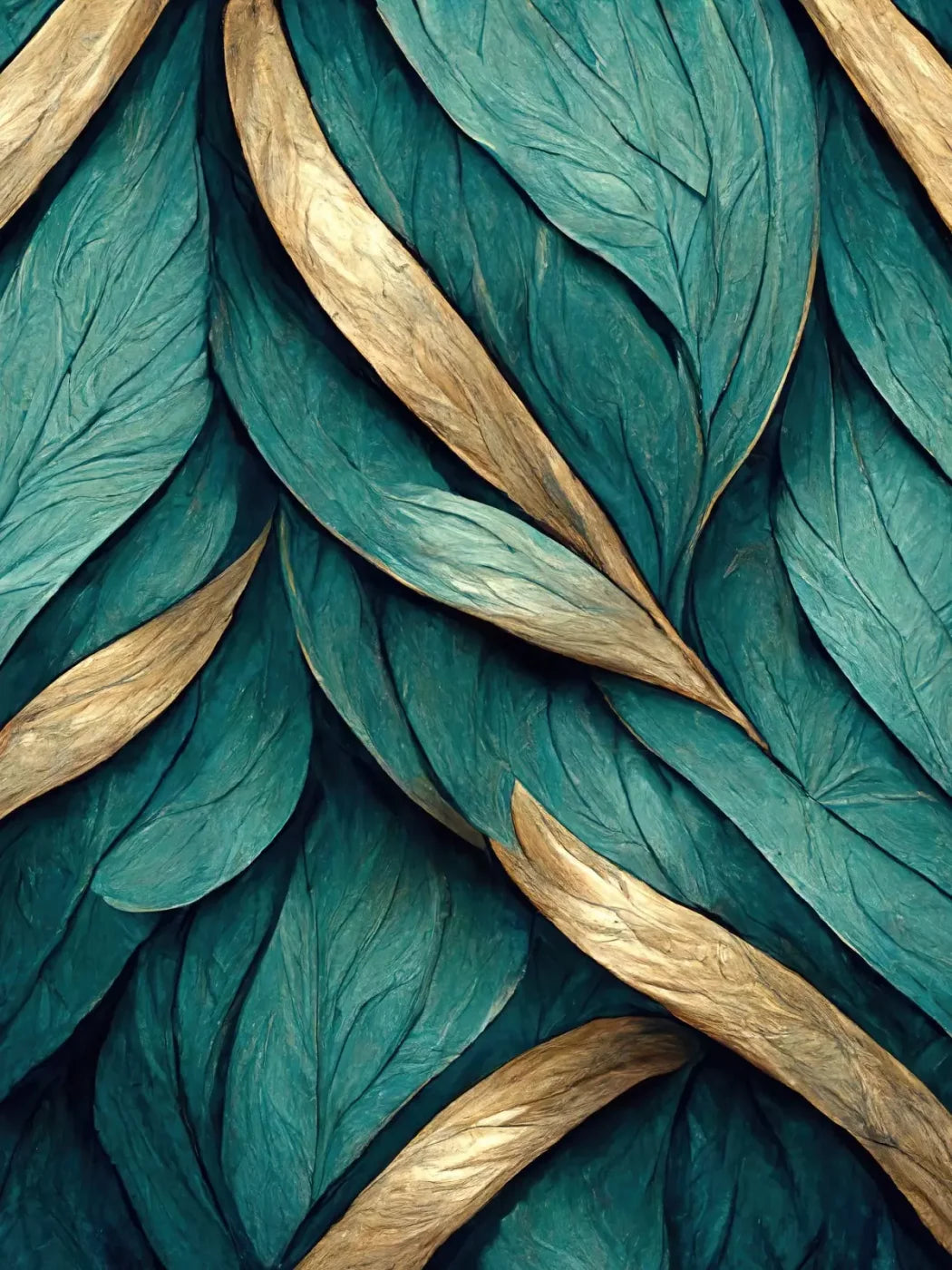 Teal Leaves 8’X10’ Fleece (96 X 120 Inch) Backdrop