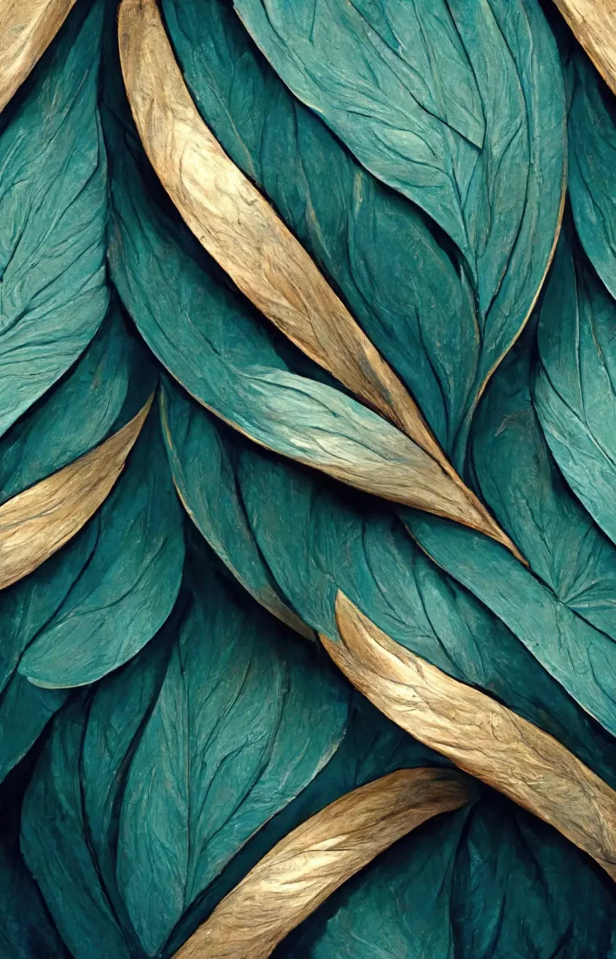 Teal Leaves 8’X12’ Ultracloth (96 X 144 Inch) Backdrop