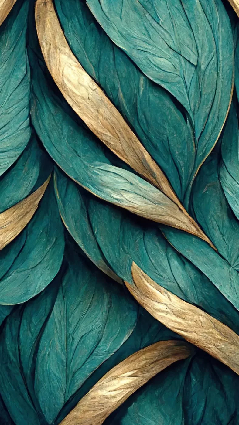 Teal Leaves 8’X14’ Ultracloth (96 X 168 Inch) Backdrop