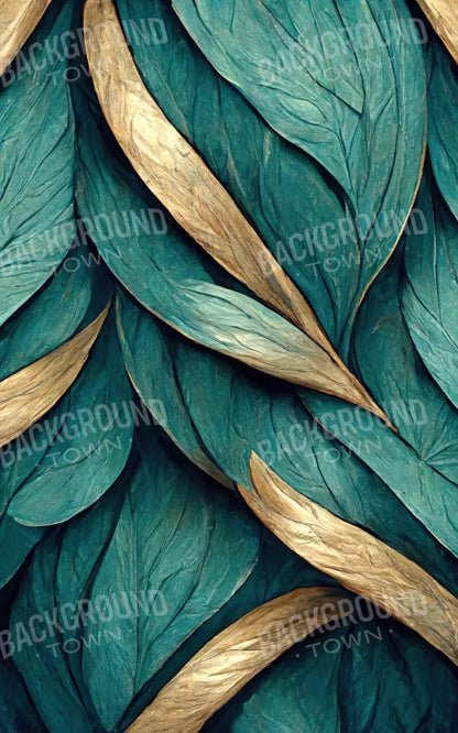 Teal Leaves 9’X14’ Ultracloth (108 X 168 Inch) Backdrop