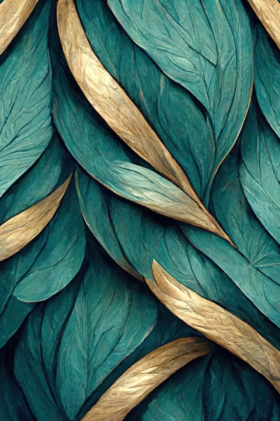 Teal Leaves Backdrop