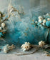Blue Floral Backdrop for Photography