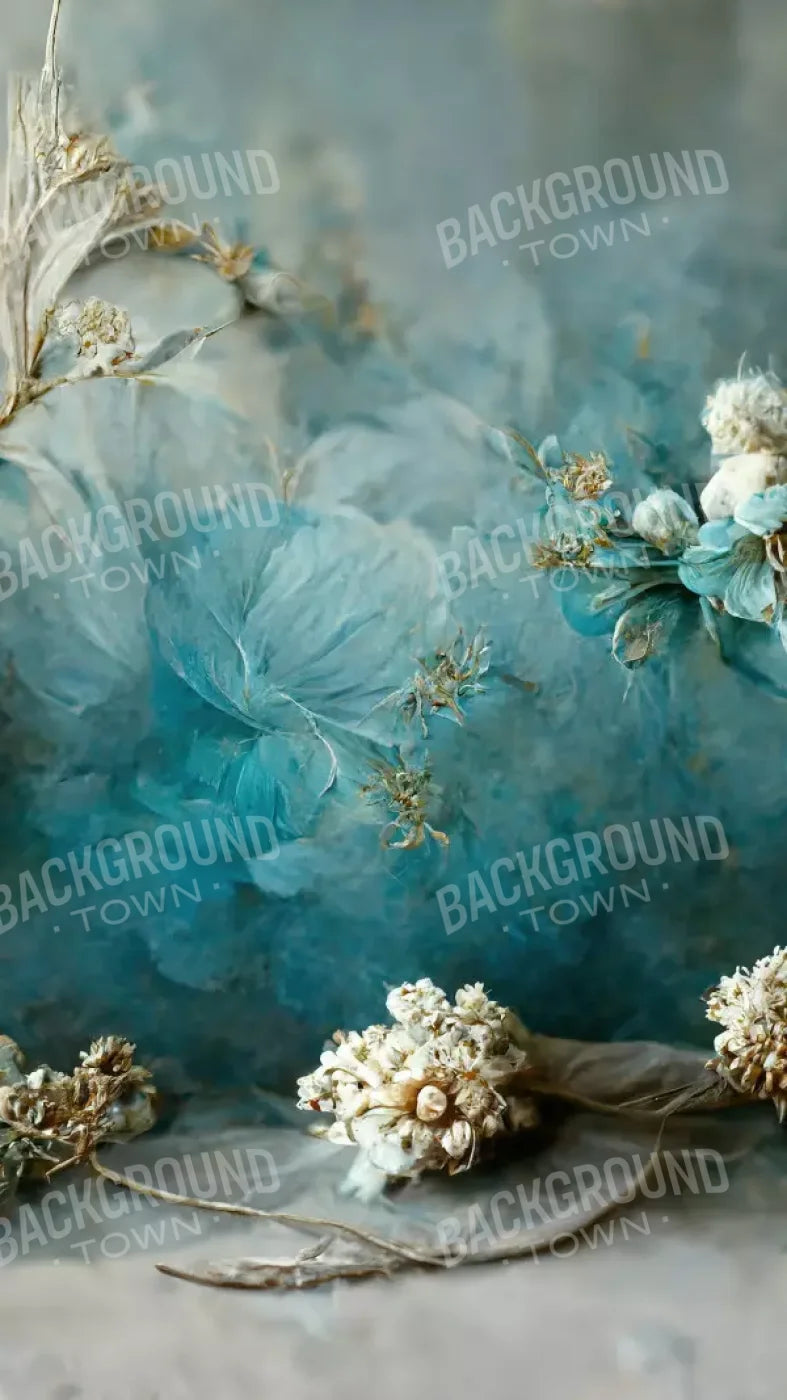 Teal Me Floral 8’X14’ Ultracloth (96 X 168 Inch) Backdrop