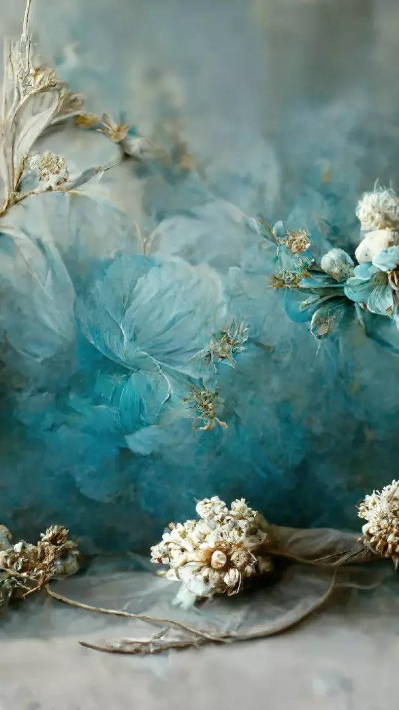 Teal Me Floral 8’X14’ Ultracloth (96 X 168 Inch) Backdrop