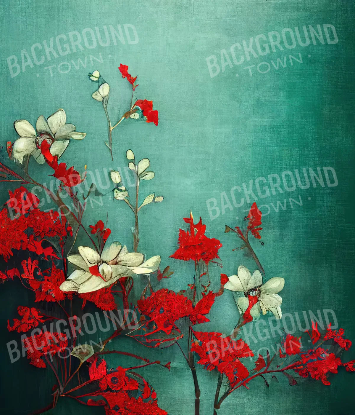 Teal Me Red 10’X12’ Ultracloth (120 X 144 Inch) Backdrop