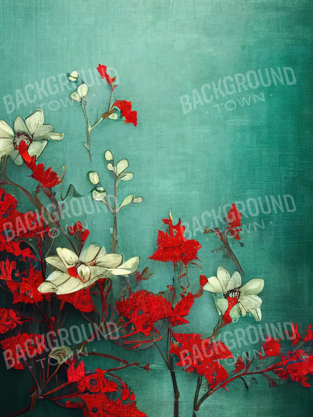 Teal Me Red 5’X6’8’ Fleece (60 X 80 Inch) Backdrop