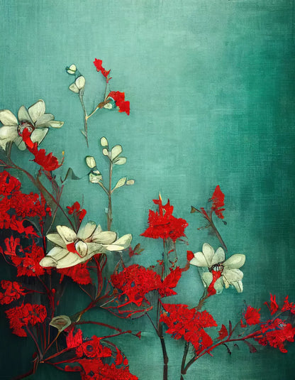 Teal Me Red 6’X8’ Fleece (72 X 96 Inch) Backdrop