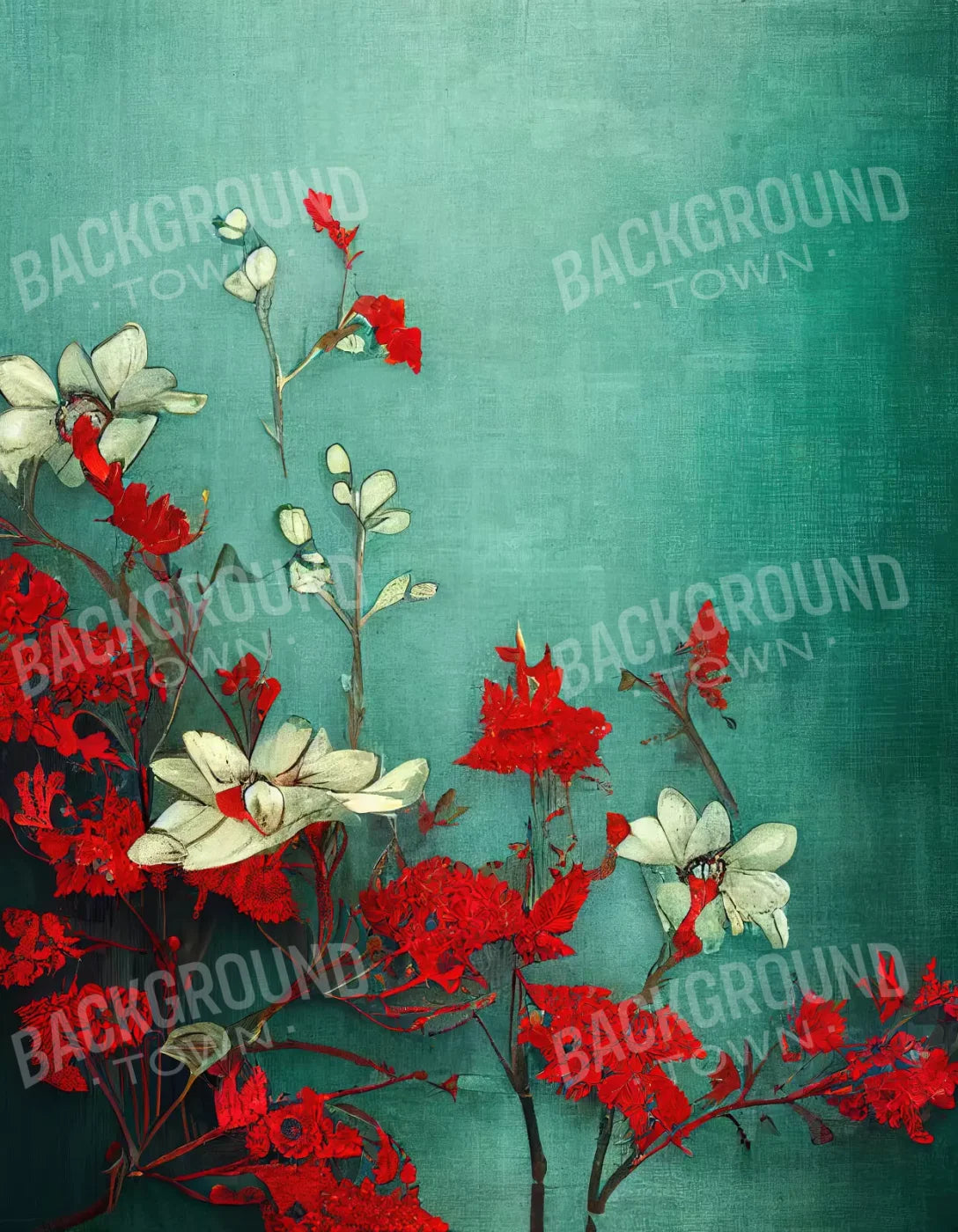 Teal Me Red 6’X8’ Fleece (72 X 96 Inch) Backdrop