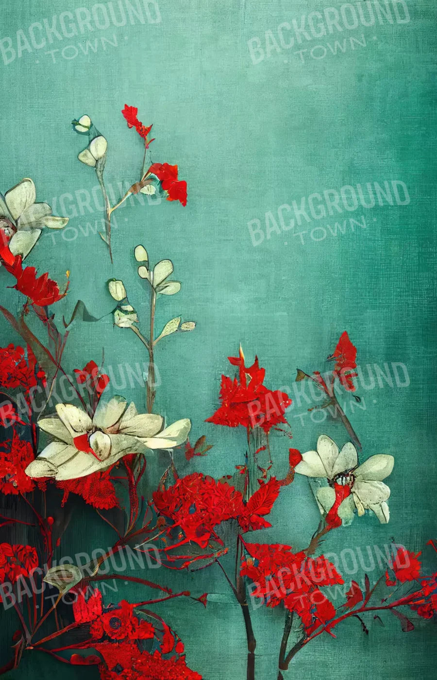 Teal Me Red 8’X12’ Ultracloth (96 X 144 Inch) Backdrop