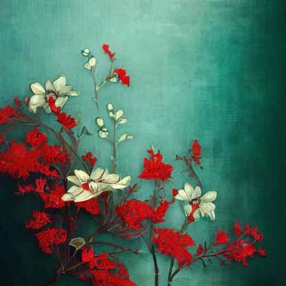 Teal Me Red 8’X8’ Fleece (96 X Inch) Backdrop