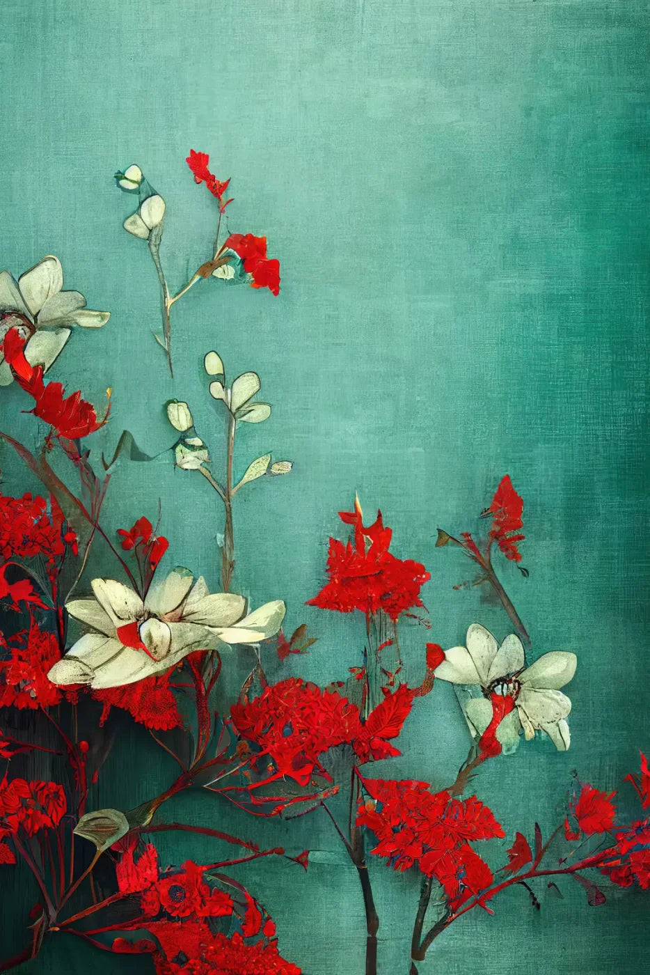 Teal Me Red Backdrop