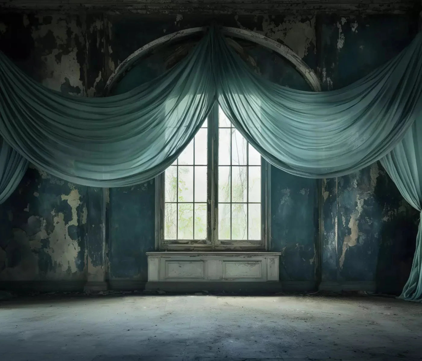 Teal Room 12X10 Ultracloth ( 144 X 120 Inch ) Backdrop