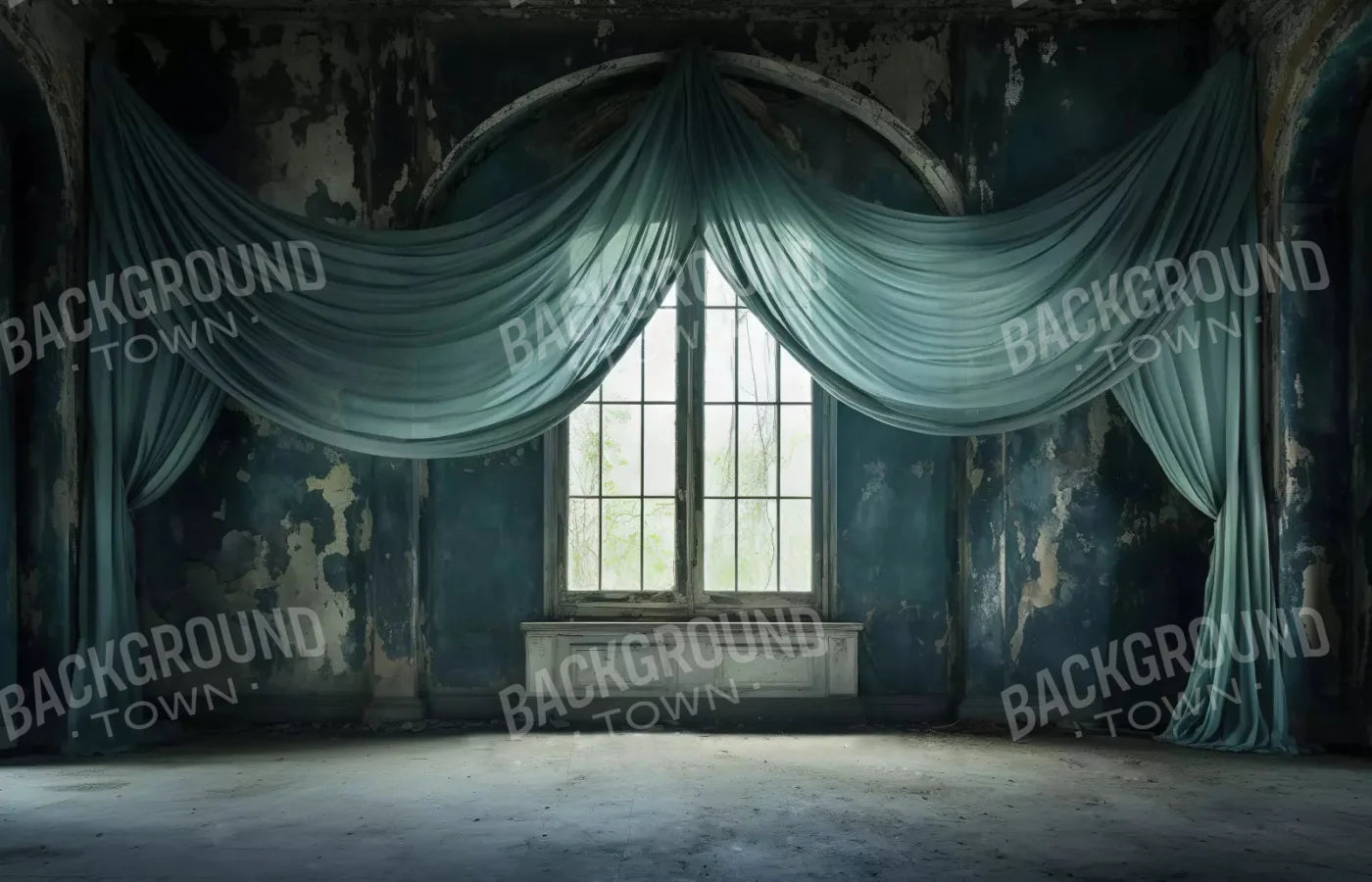 Teal Room 12X8 Ultracloth ( 144 X 96 Inch ) Backdrop