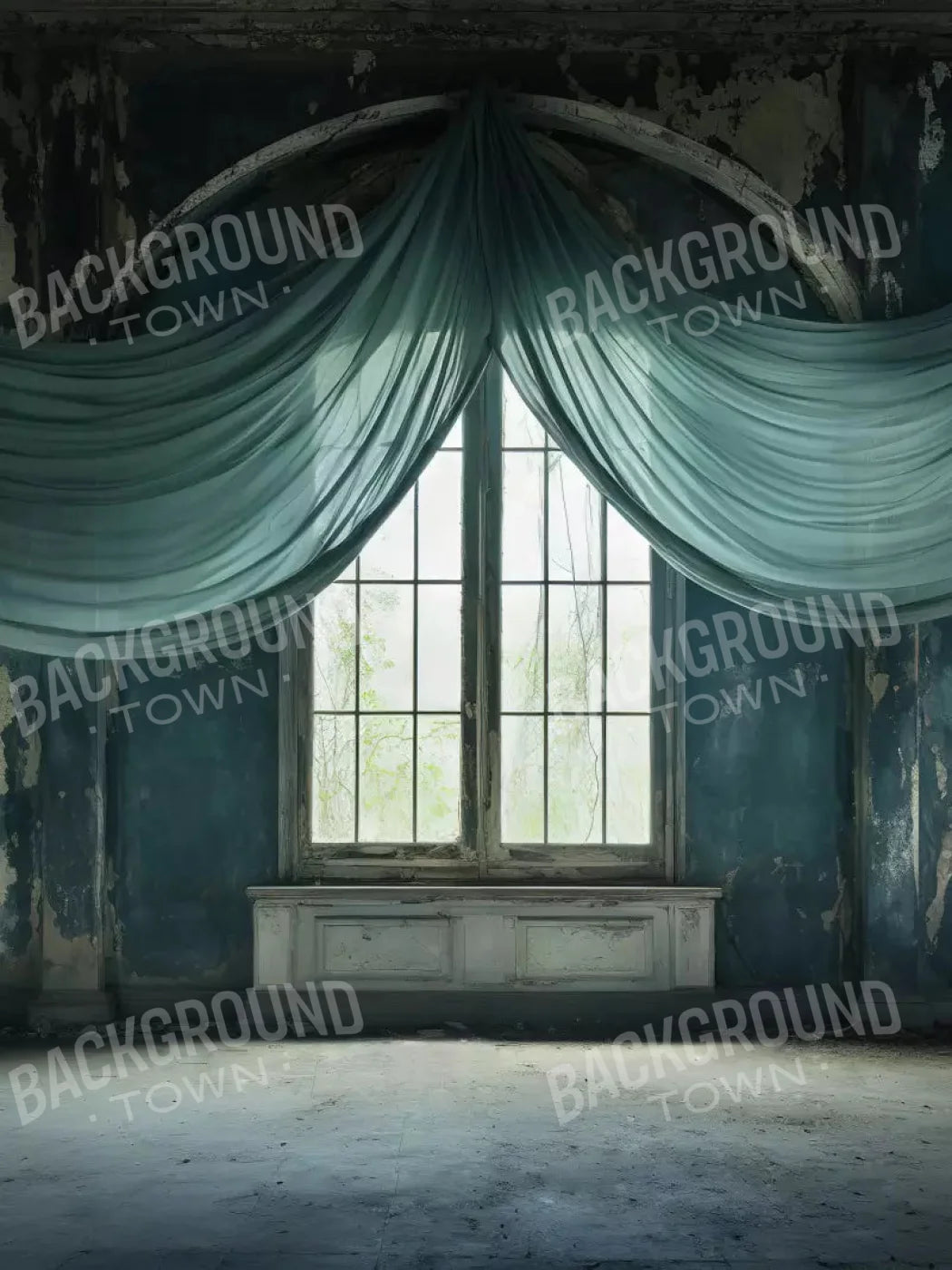 Teal Room 5X68 Fleece ( 60 X 80 Inch ) Backdrop