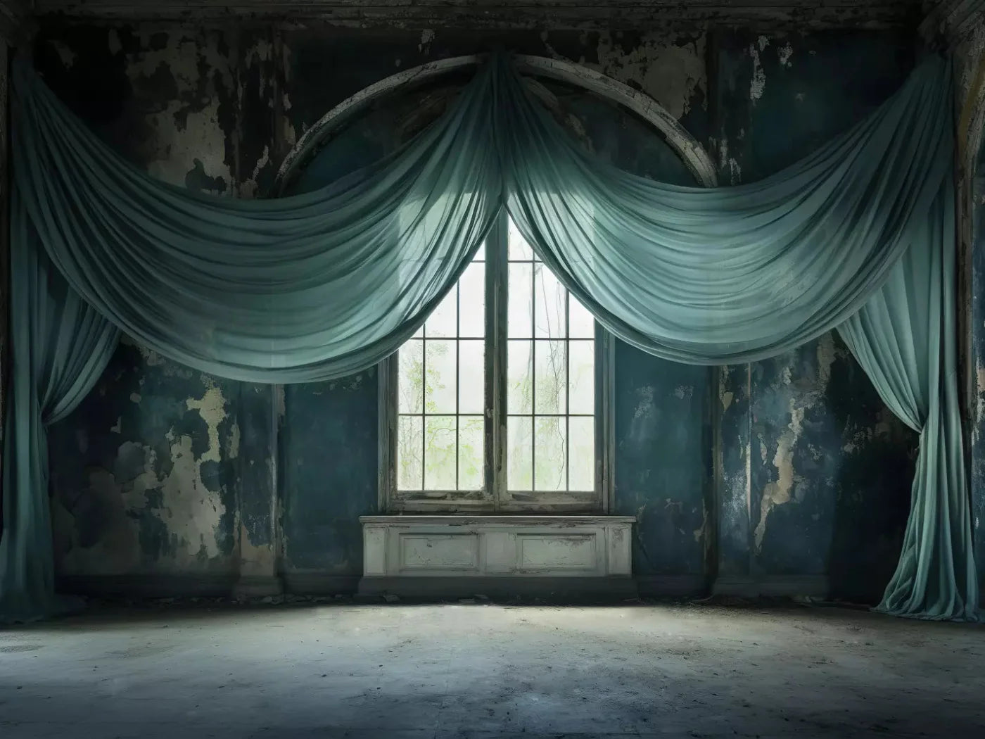 Teal Room 68X5 Fleece ( 80 X 60 Inch ) Backdrop