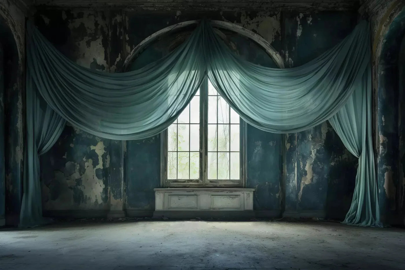 Teal Room 8X5 Ultracloth ( 96 X 60 Inch ) Backdrop