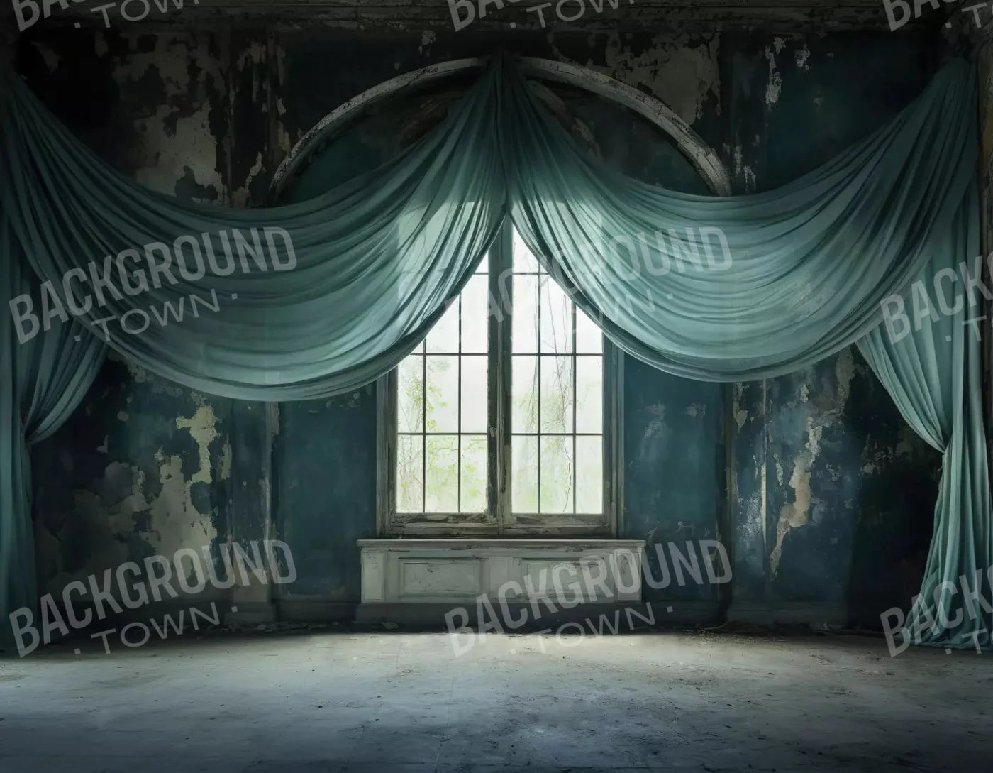 Teal Room 8X6 Fleece ( 96 X 72 Inch ) Backdrop