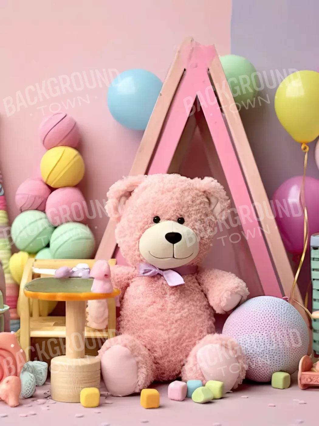 Teddy Bear Picnic 1 5’X6’8 Fleece (60 X 80 Inch) Backdrop