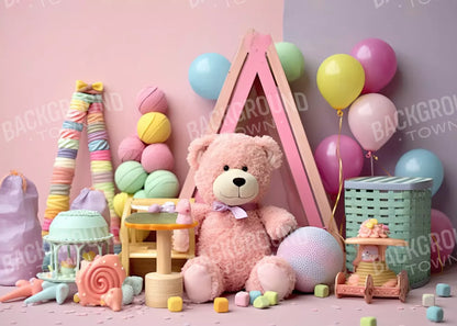 Teddy Bear Picnic 1 7’X5’ Ultracloth (84 X 60 Inch) Backdrop