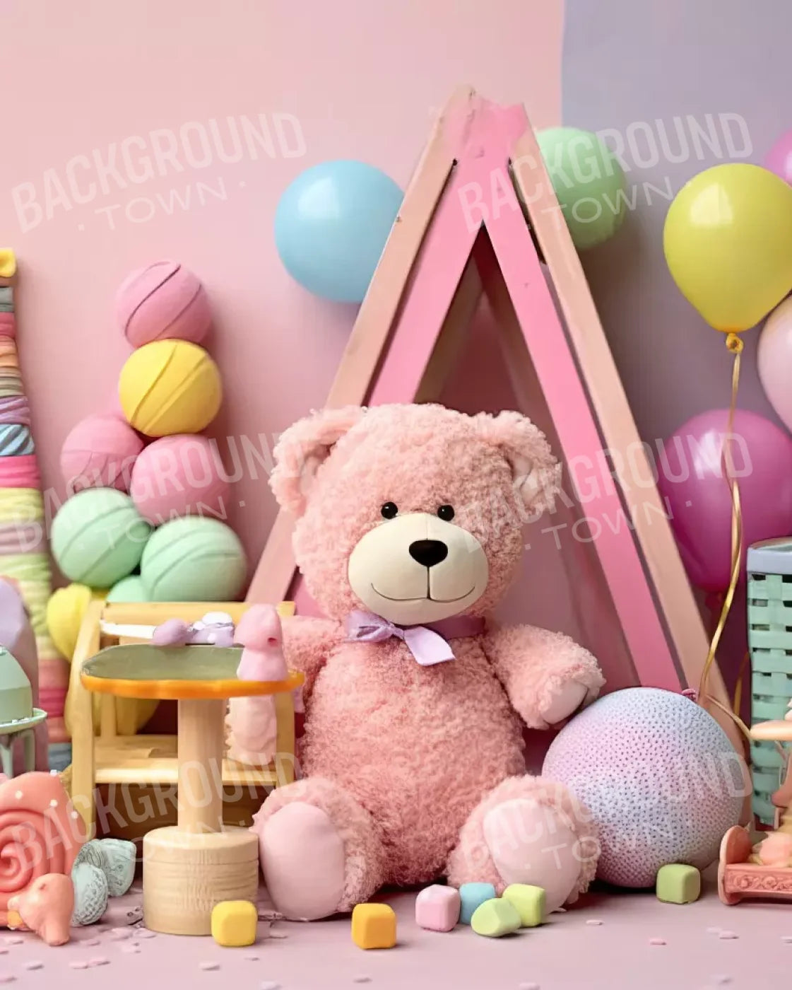 Teddy Bear Picnic 1 8’X10’ Fleece (96 X 120 Inch) Backdrop