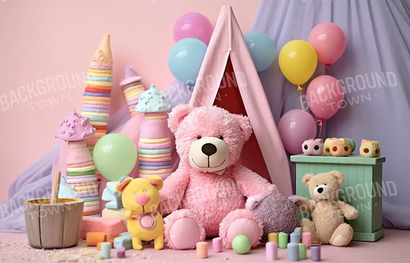 Teddy Bear Picnic 2 14’X9’ Ultracloth (168 X 108 Inch) Backdrop