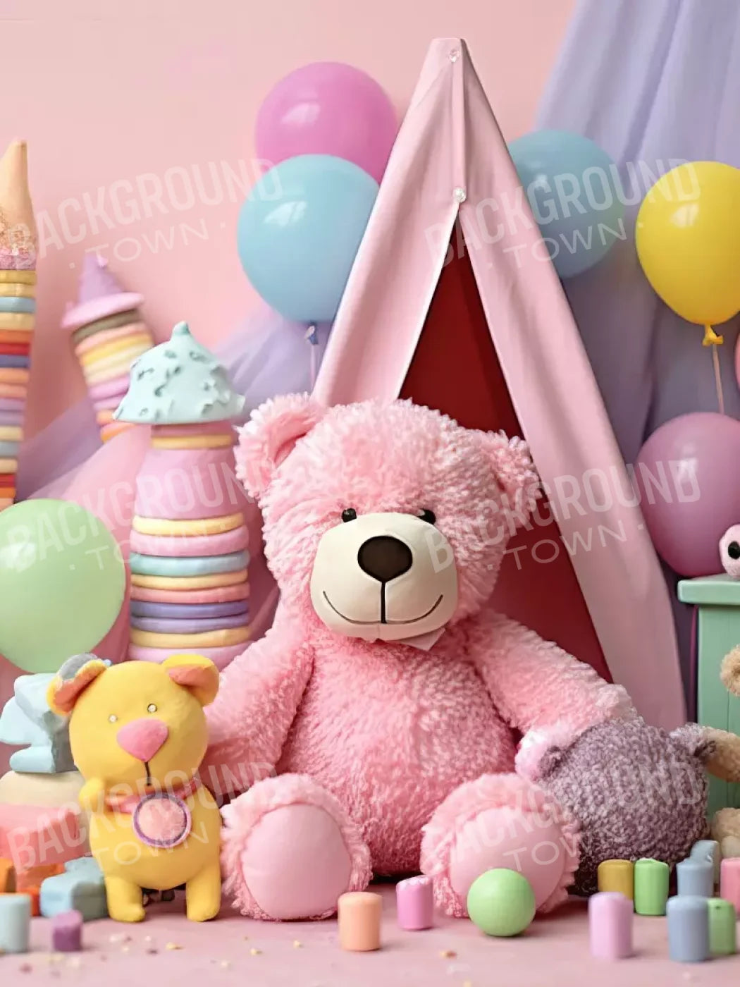 Teddy Bear Picnic 2 5’X6’8 Fleece (60 X 80 Inch) Backdrop