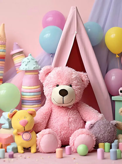 Teddy Bear Picnic 2 6’X8’ Fleece (72 X 96 Inch) Backdrop