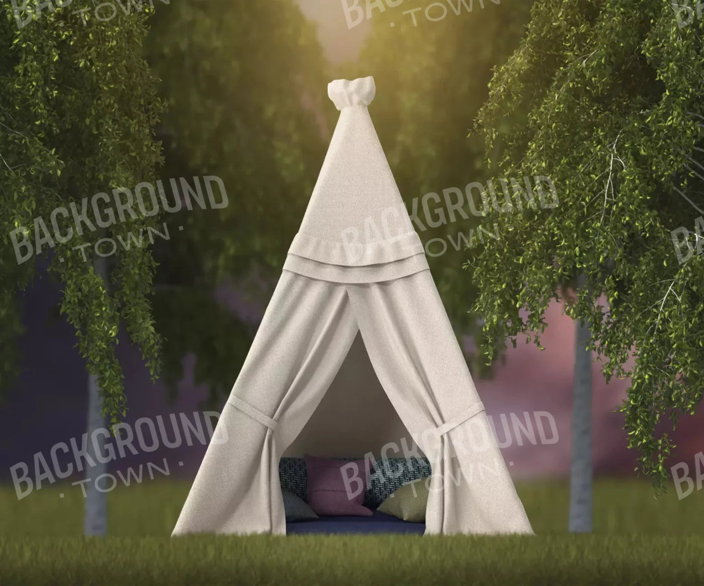 Playful Tee Pee in forest Backdrop for Photography