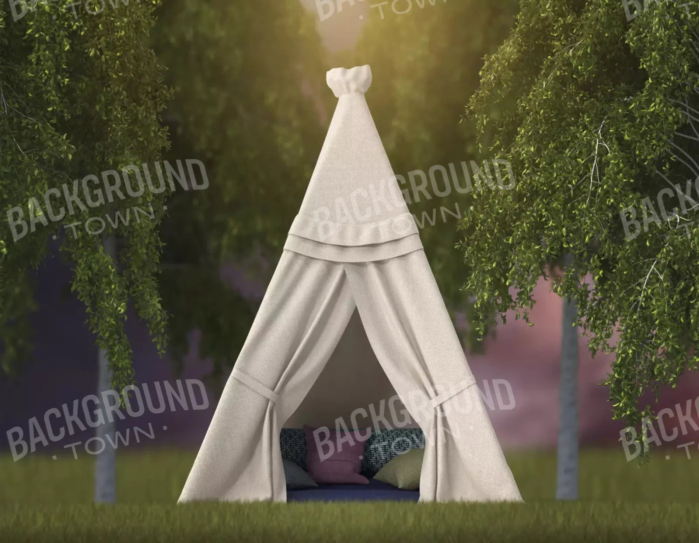 Tee Pee Fun 8X6 Fleece ( 96 X 72 Inch ) Backdrop