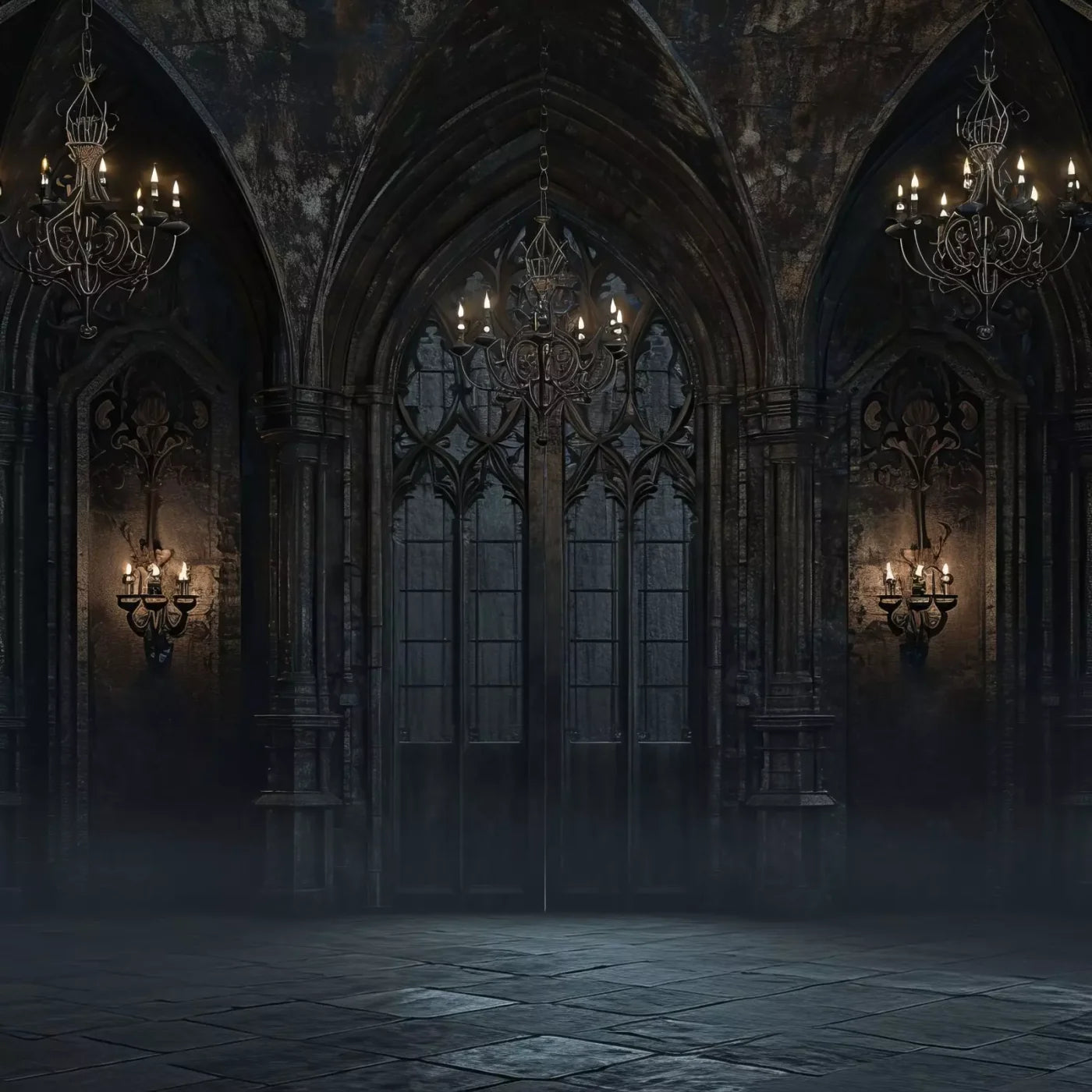 The Dark Roma Hall 8’X8’ Fleece (96 X Inch) Backdrop