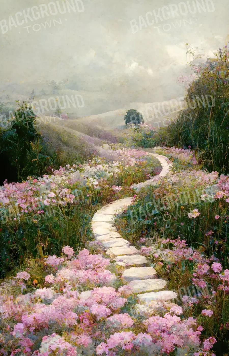 The Pathway In Pink 8X12 Ultracloth ( 96 X 144 Inch ) Backdrop