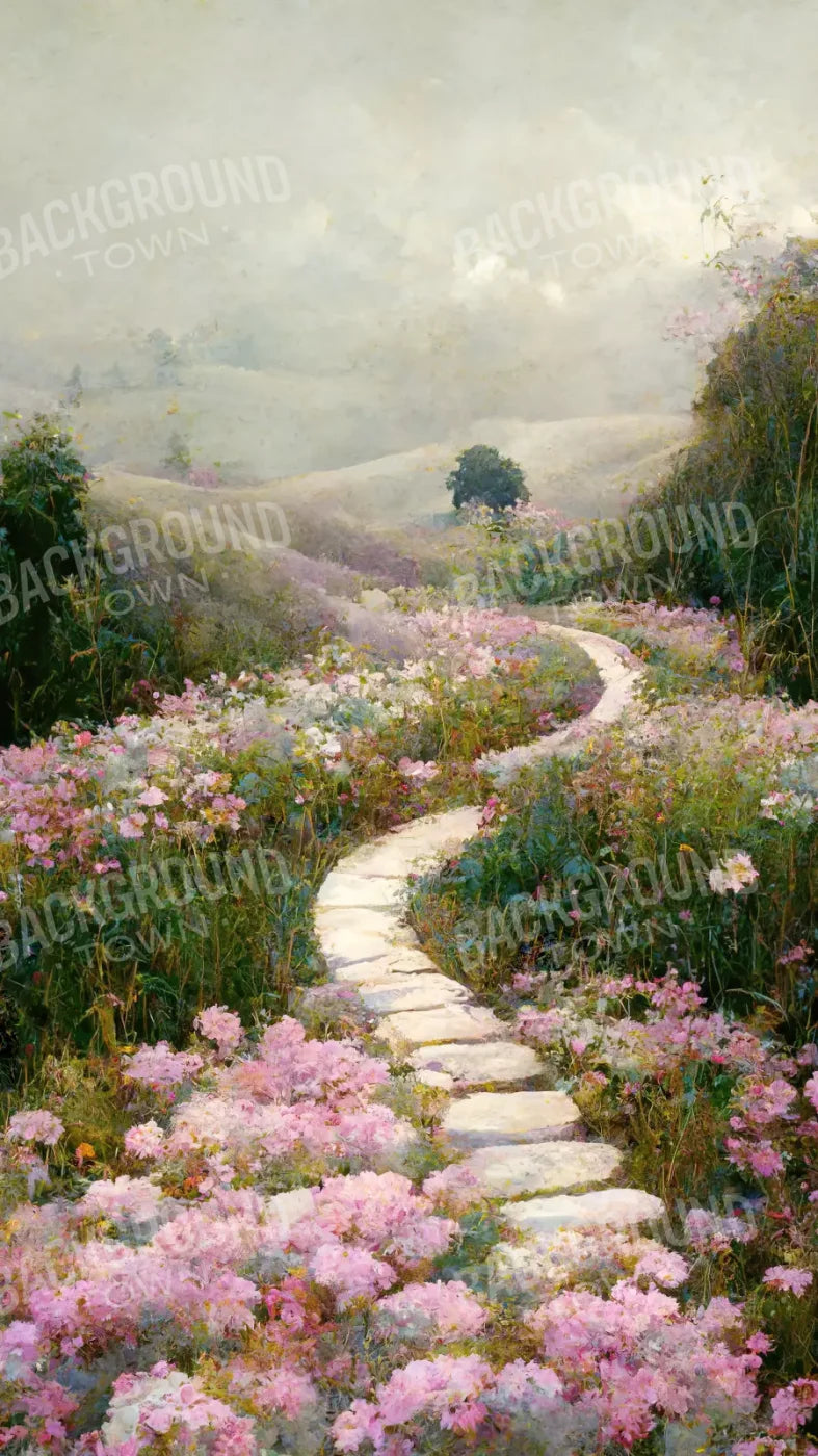 The Pathway In Pink 8X14 Ultracloth ( 96 X 168 Inch ) Backdrop