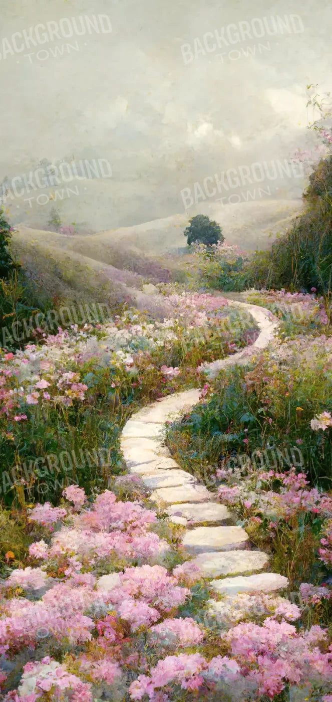 The Pathway In Pink 8X16 Ultracloth ( 96 X 192 Inch ) Backdrop