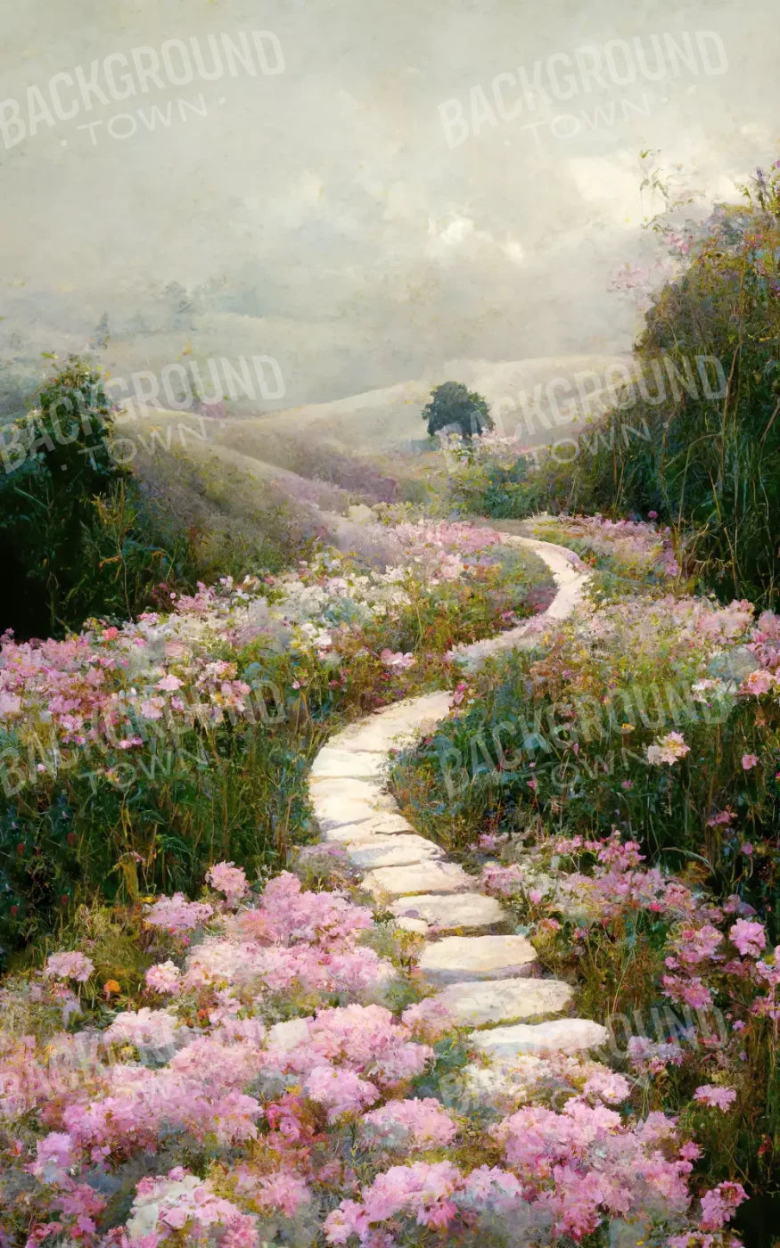 The Pathway In Pink 9X14 Ultracloth ( 108 X 168 Inch ) Backdrop