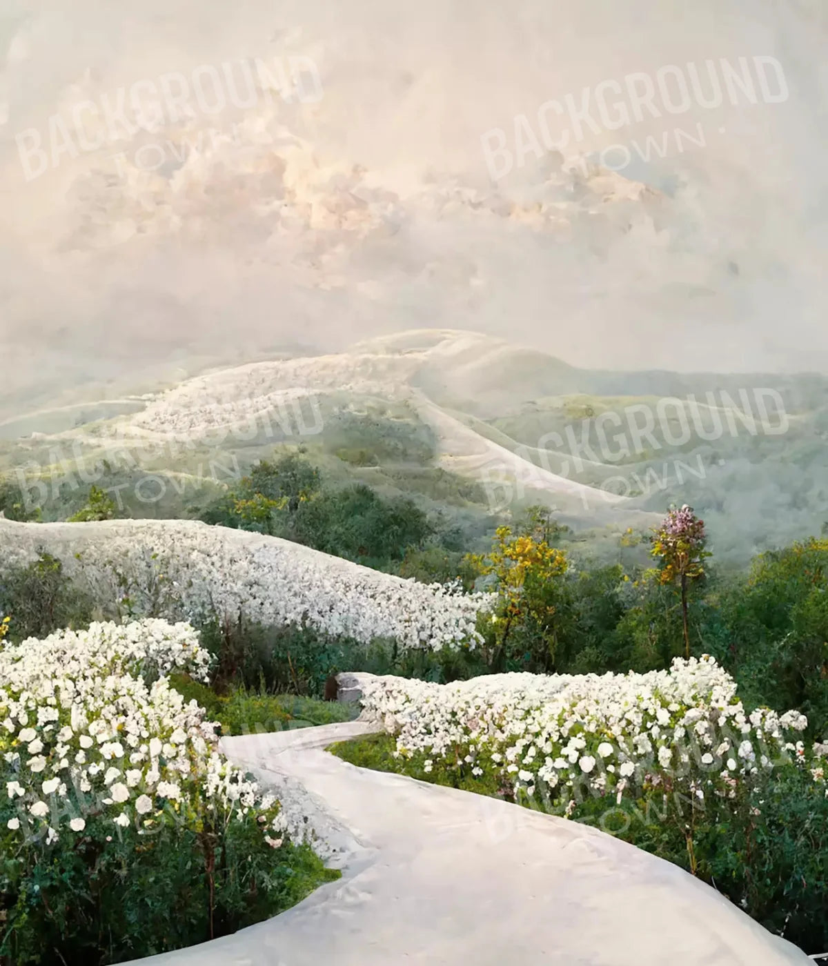 The Pathway In White 10X12 Ultracloth ( 120 X 144 Inch ) Backdrop
