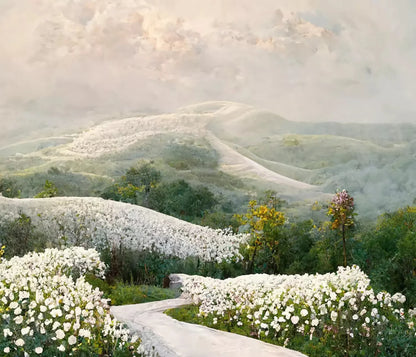 The Pathway In White 12X10 Ultracloth ( 144 X 120 Inch ) Backdrop