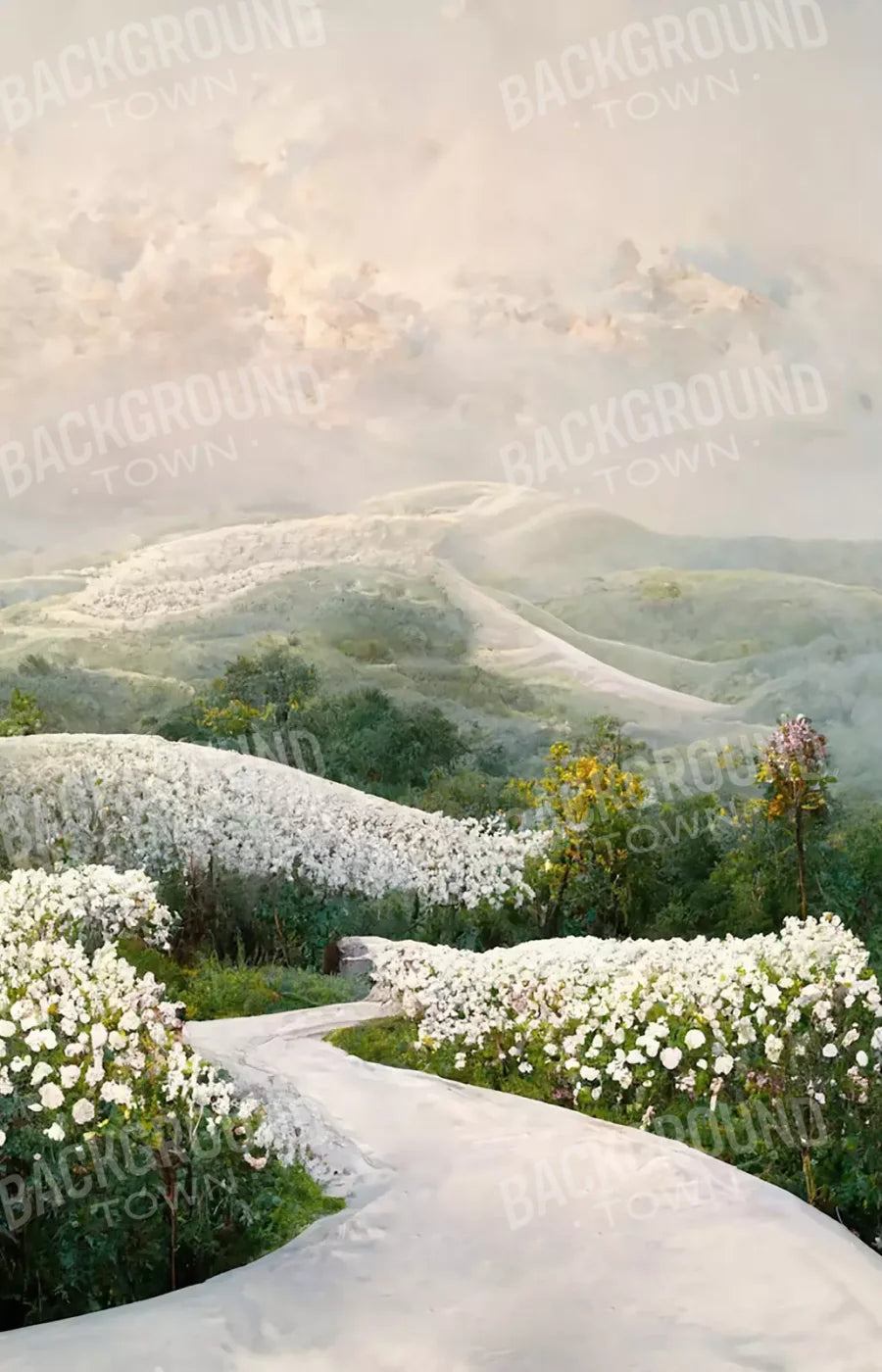 The Pathway In White 8’X12’ Ultracloth (96 X 144 Inch) Backdrop