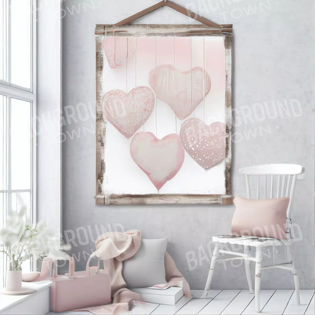 Pink Valentines Day Backdrop for Photography