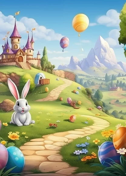 Thumper Easter Trail 5’X7’ Ultracloth (60 X 84 Inch) Backdrop