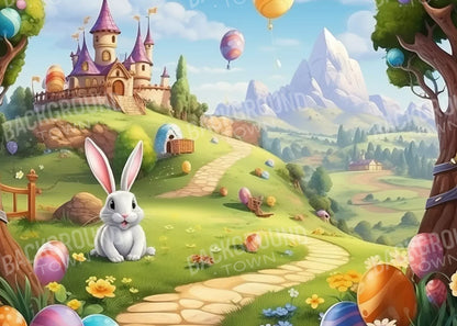 Thumper Easter Trail 7’X5’ Ultracloth (84 X 60 Inch) Backdrop